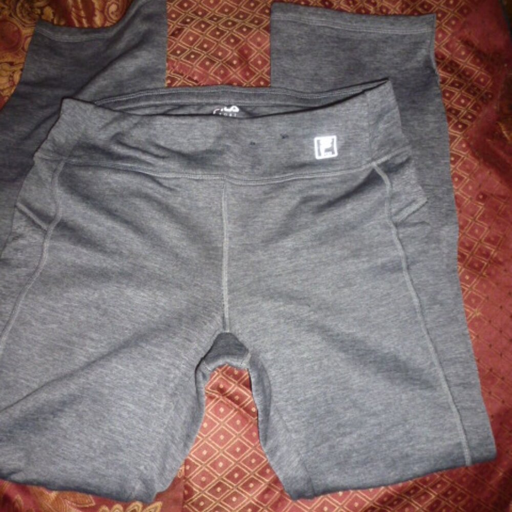 Fila Sport Active Pants Dark Gray Stretch Drawstring Double Waistband Sz M